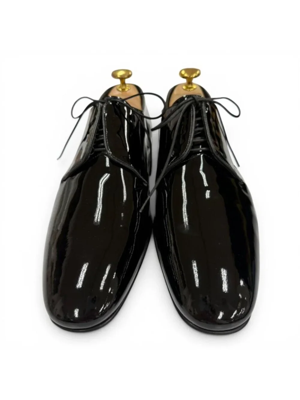Louis Vuitton Patent Leather Monogram Flower Dress Shoes Black 6